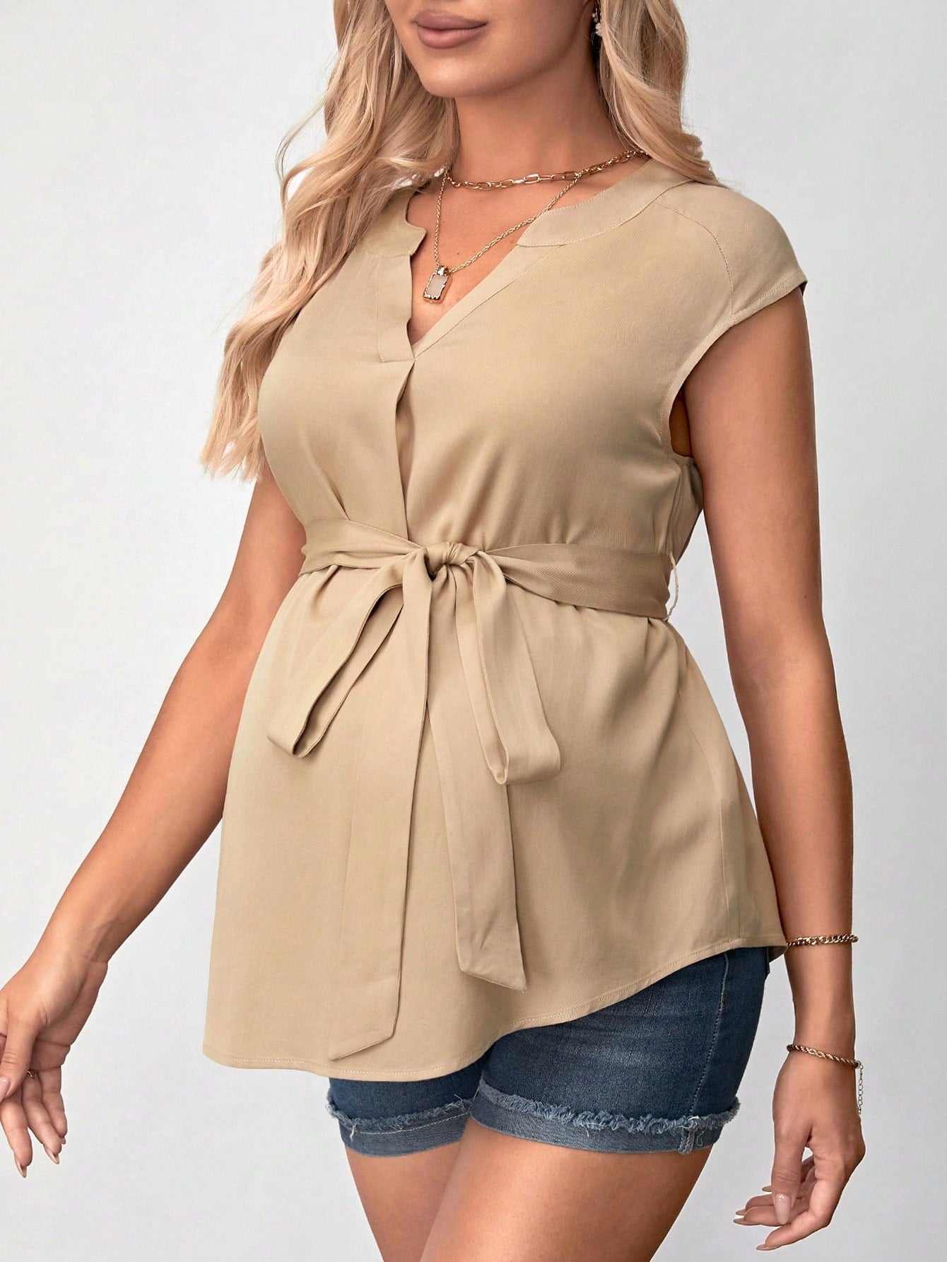 Blusa materna com cinto Antonella