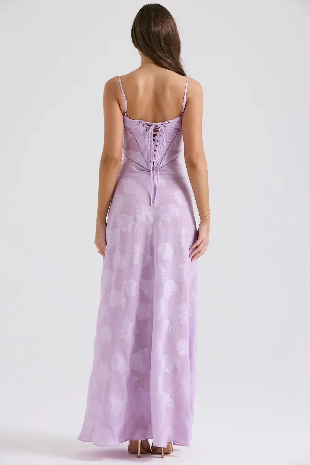 Vestido Longo Semitransparente Floral Branco - Mavie
