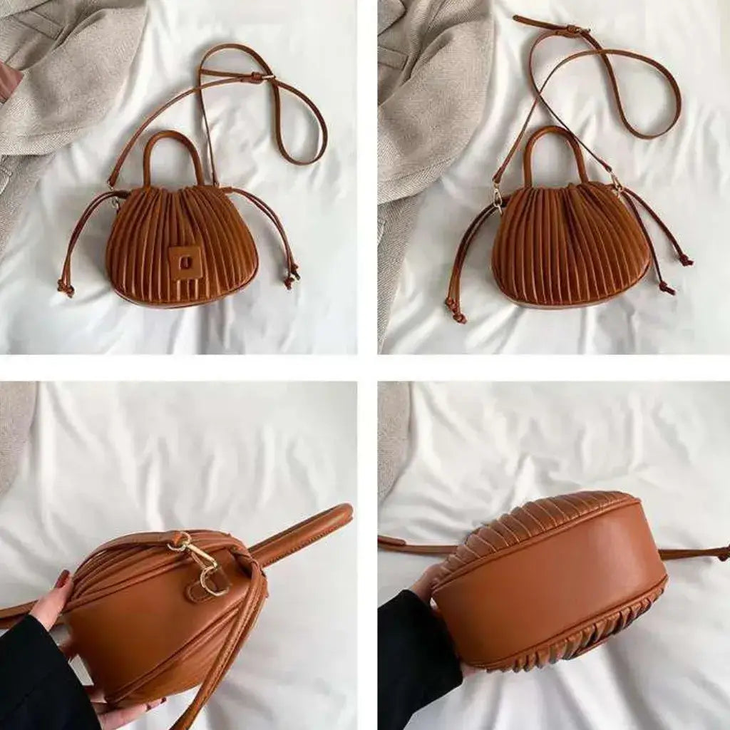 Bolsa Feminina de Couro Modelo Anna Caramelo