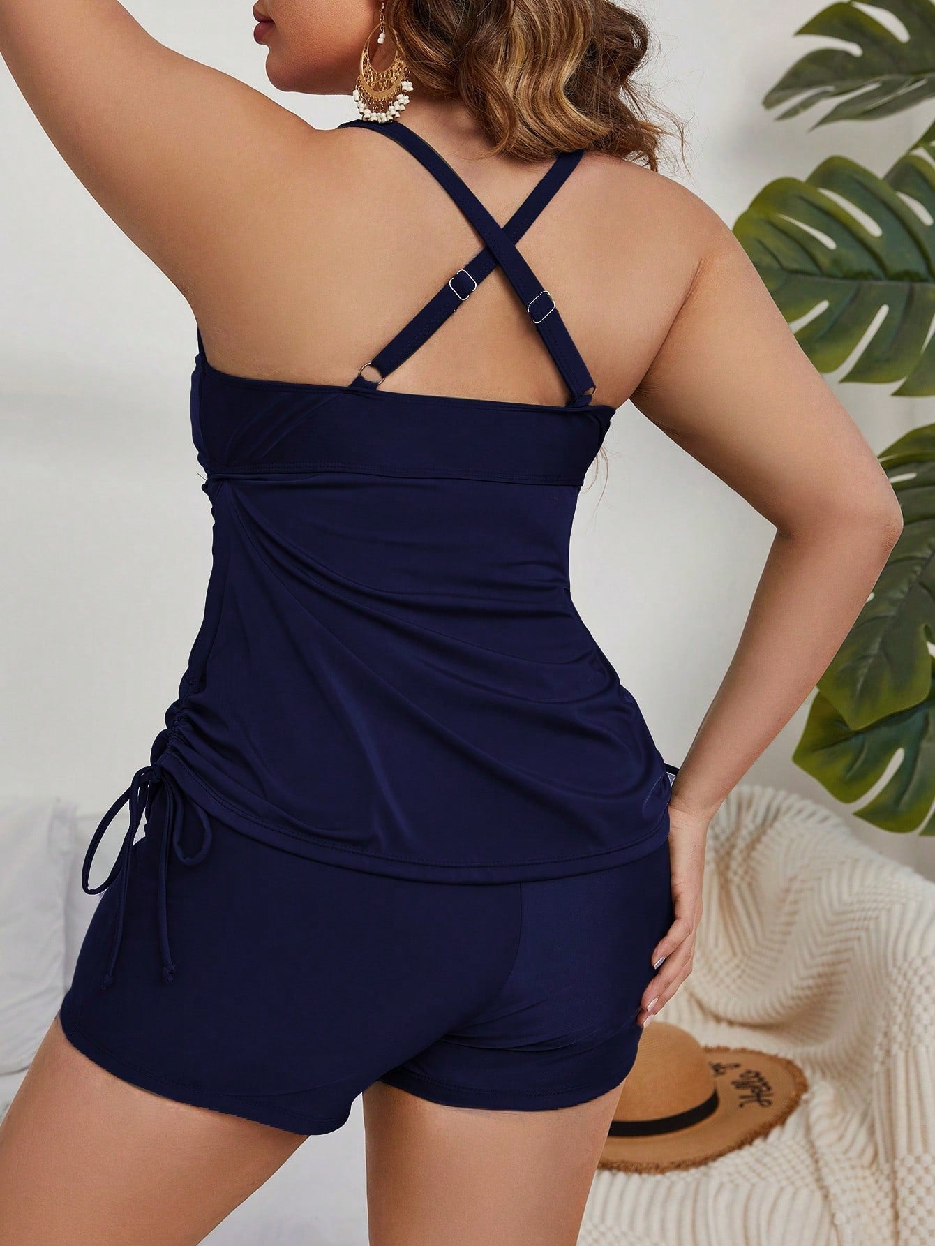 Tankini Feminino Cruzado Decote V Pequeno Britany. Plus Size.