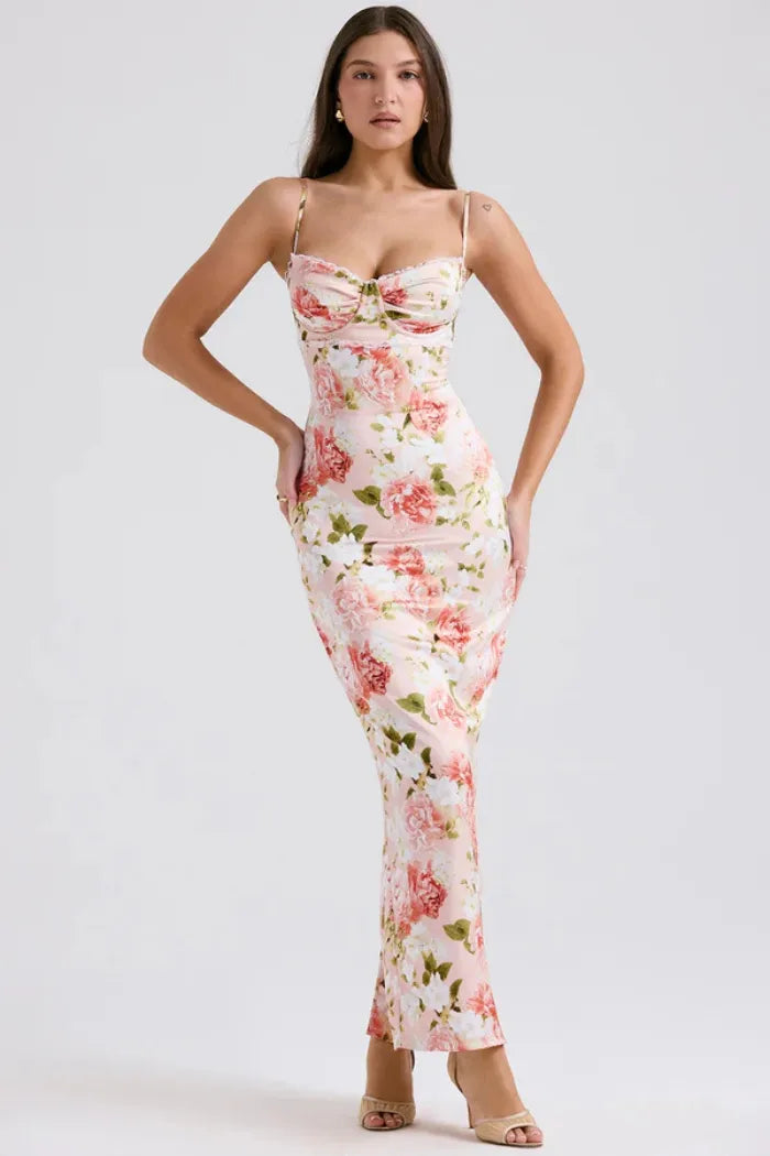 Vestido Maxi Floral - Modelo Dhiana