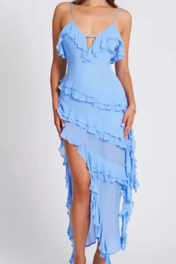 Vestido longo fluído - Modelo Miranda