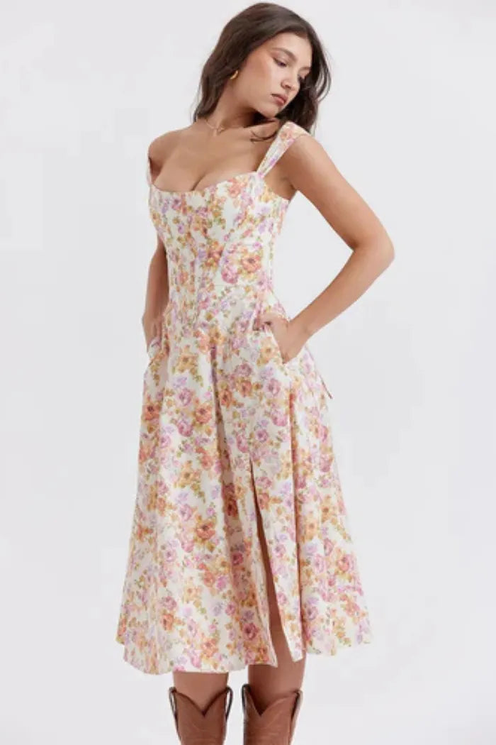 Vestido Midi Estilo corset - Modelo Aryana