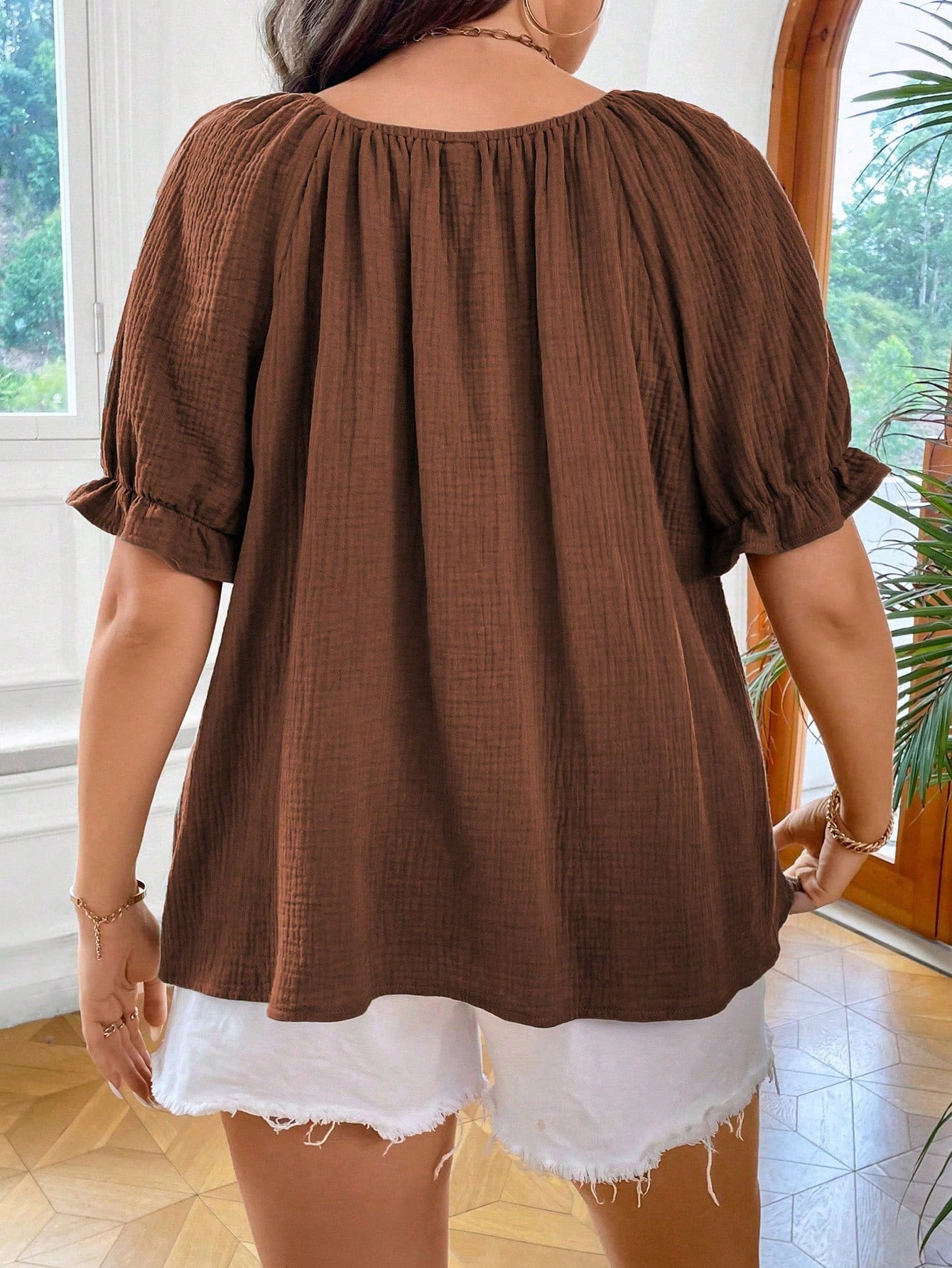 Blusa Feminina Manga Curta Talita. Plus Size