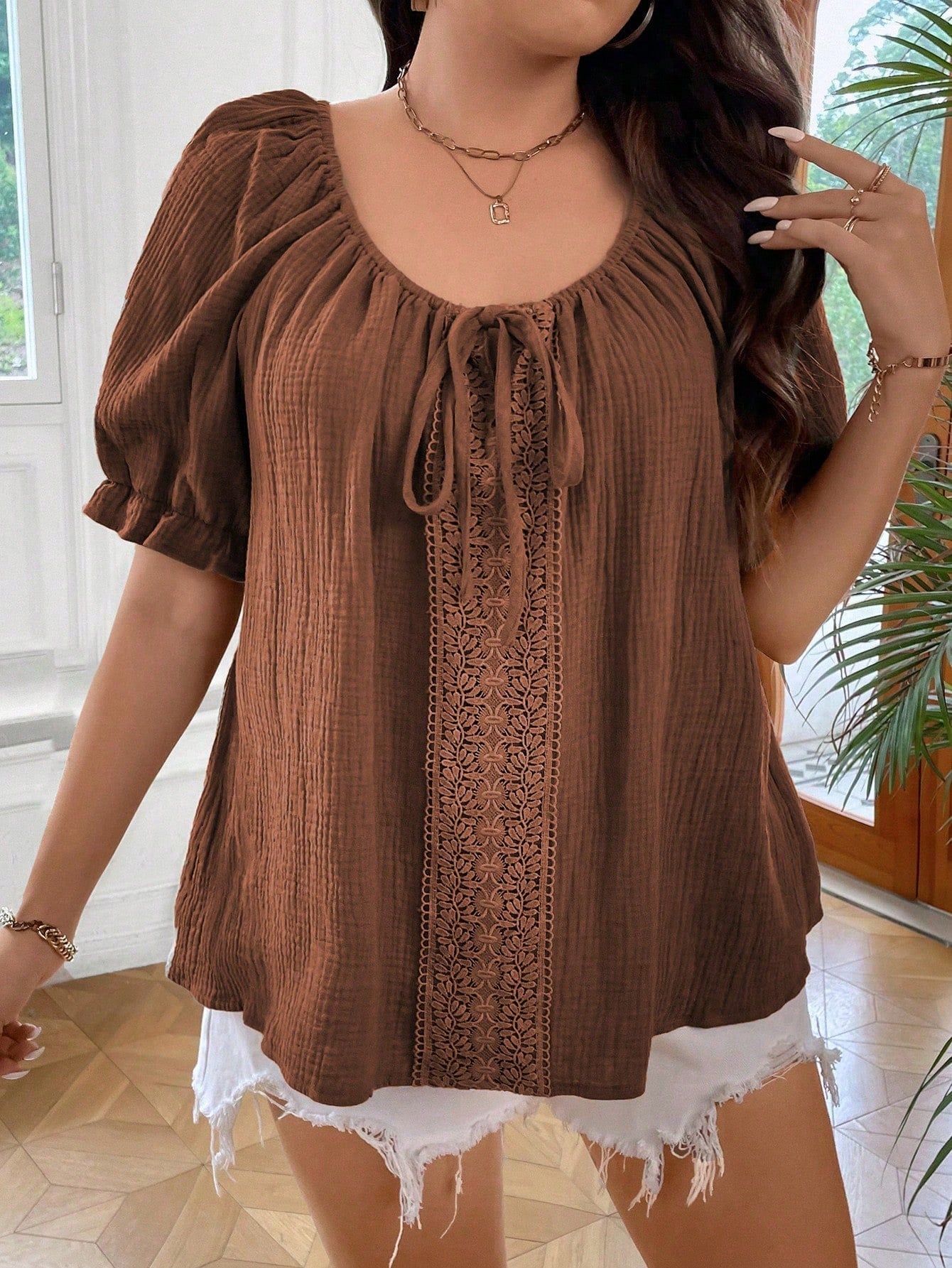 Blusa Feminina Manga Curta Talita. Plus Size