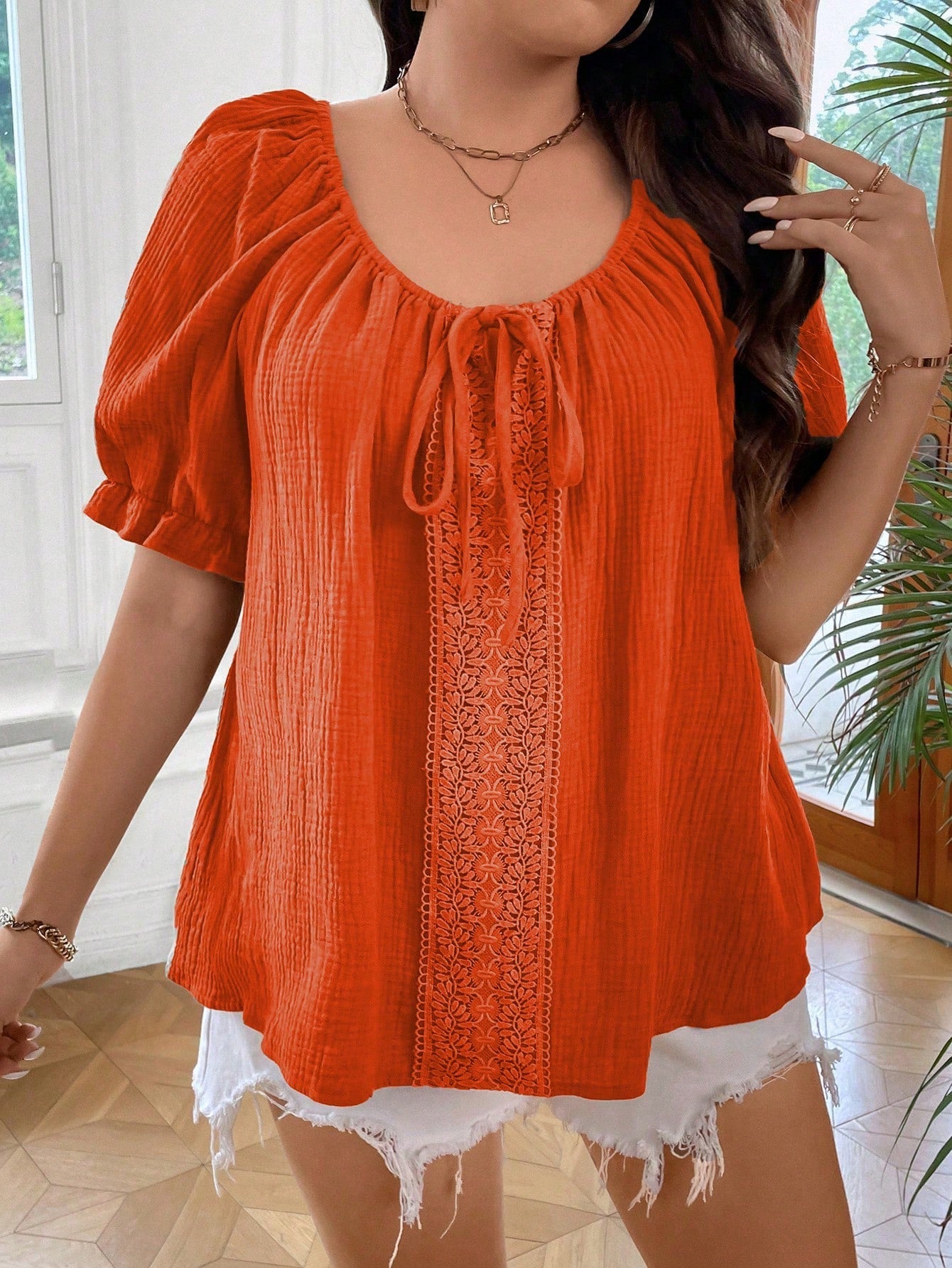 Blusa Feminina Manga Curta Talita. Plus Size