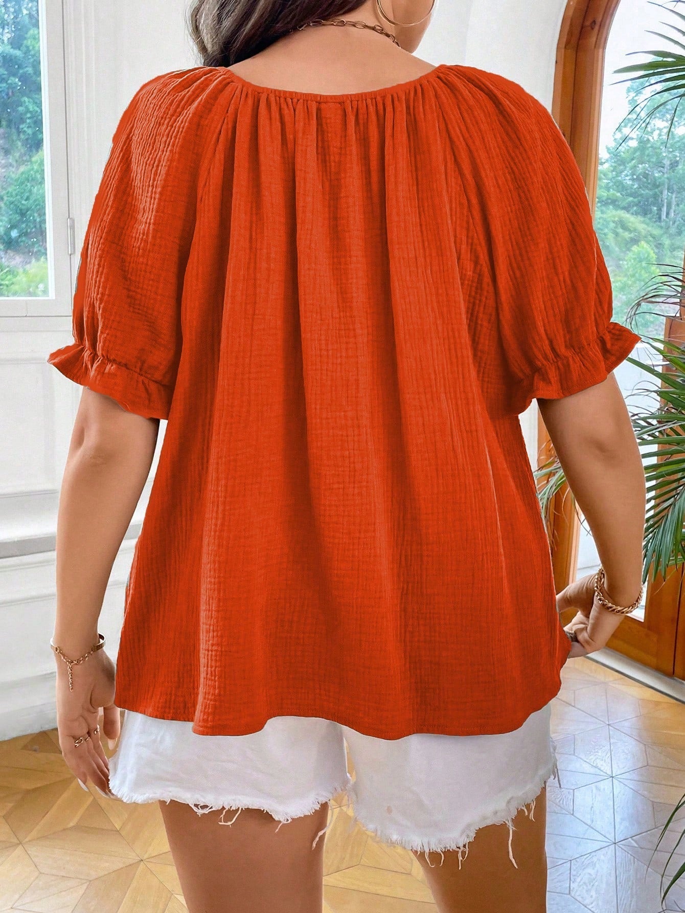 Blusa Feminina Manga Curta Talita. Plus Size