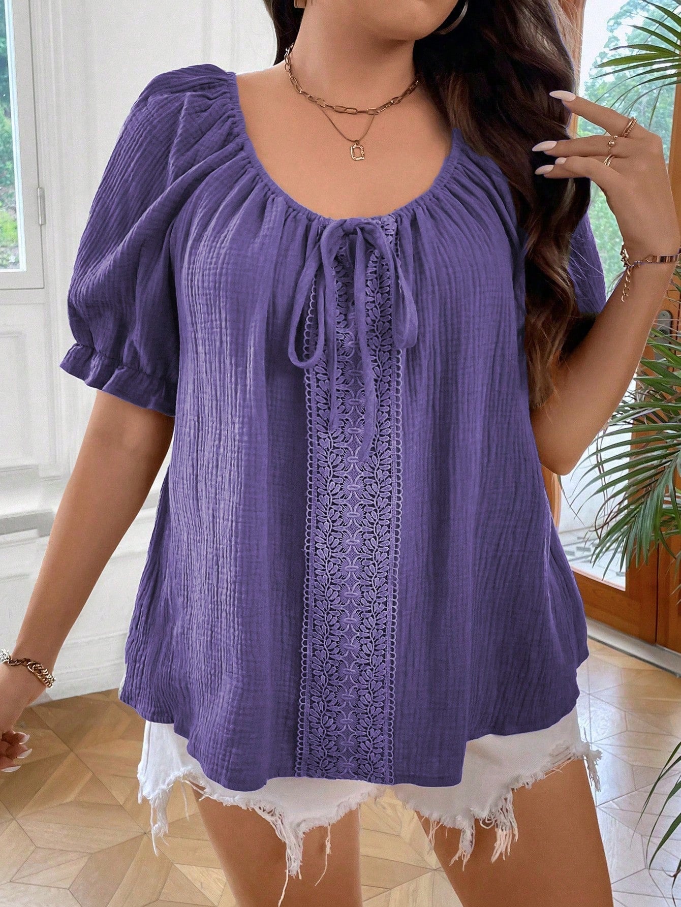 Blusa Feminina Manga Curta Talita. Plus Size