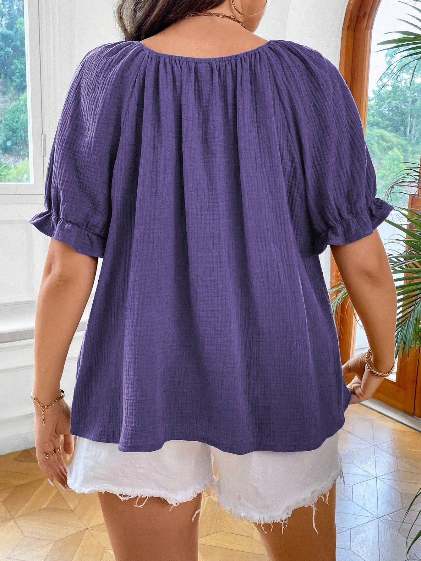 Blusa Feminina Manga Curta Talita. Plus Size