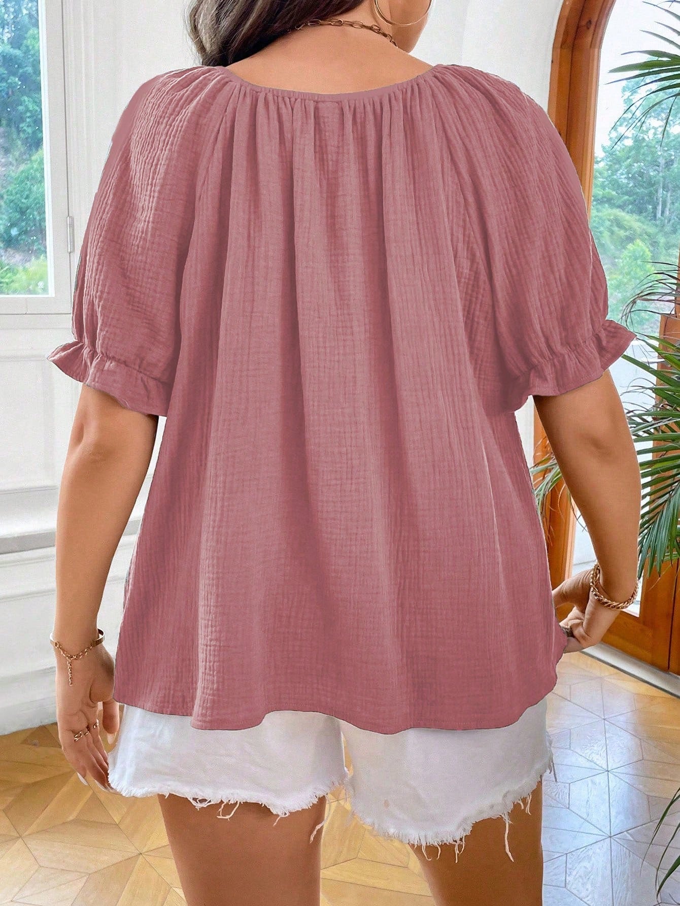 Blusa Feminina Manga Curta Talita. Plus Size