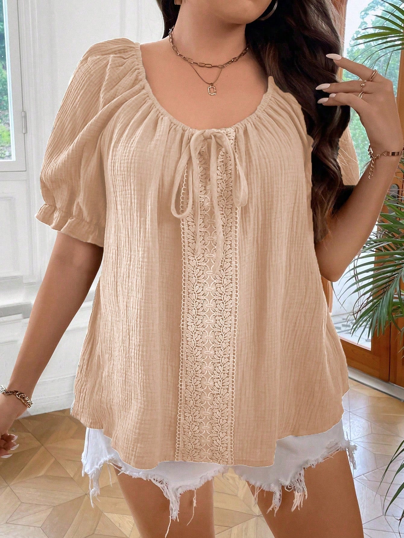 Blusa Feminina Manga Curta Talita. Plus Size