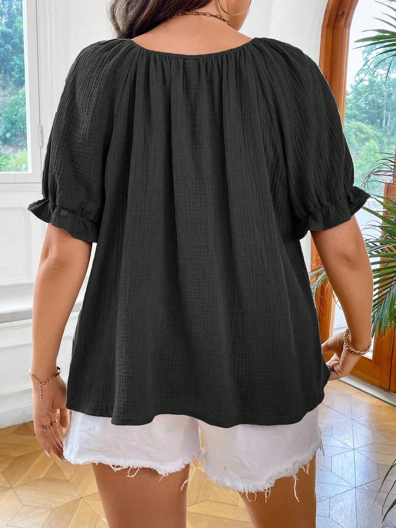 Blusa Feminina Manga Curta Talita. Plus Size