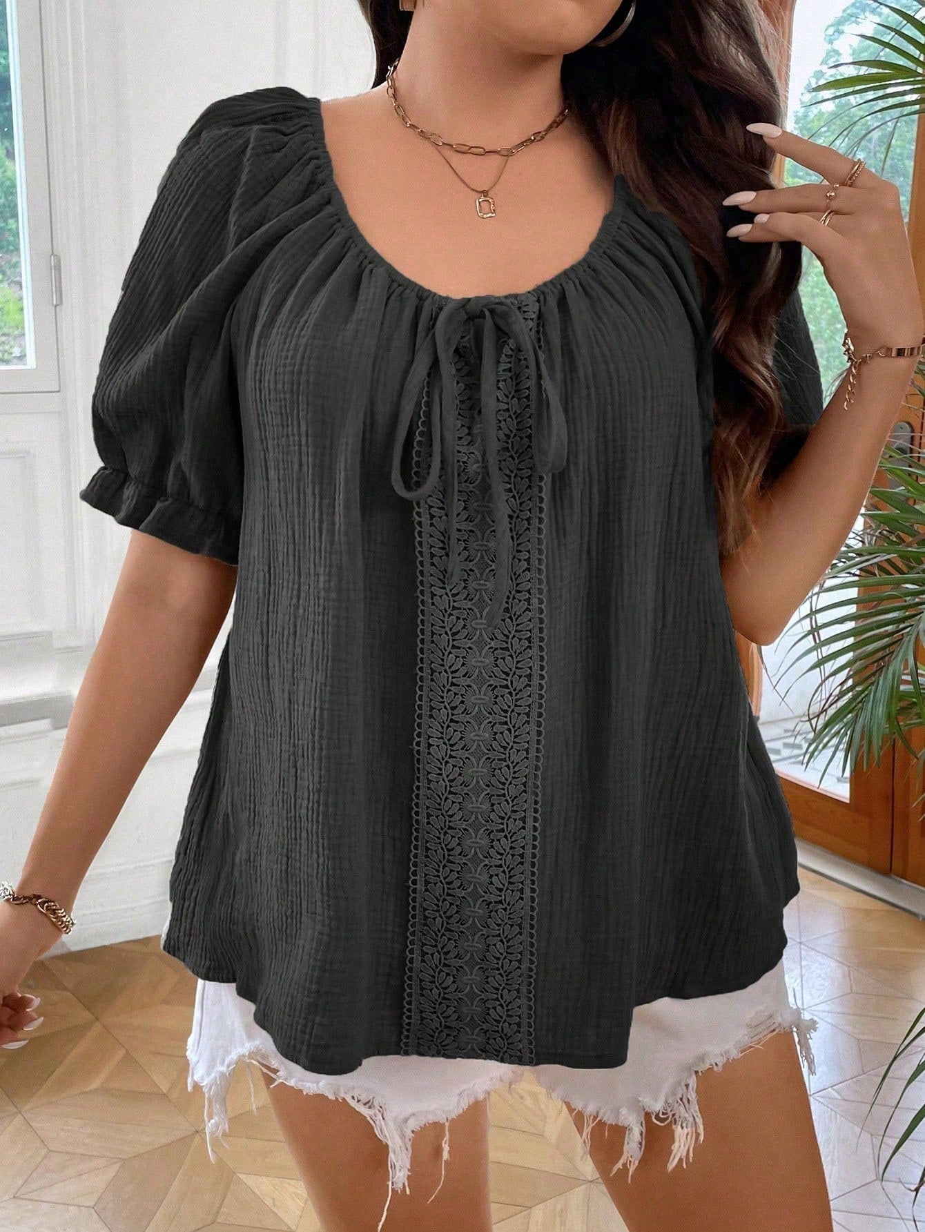 Blusa Feminina Manga Curta Talita. Plus Size