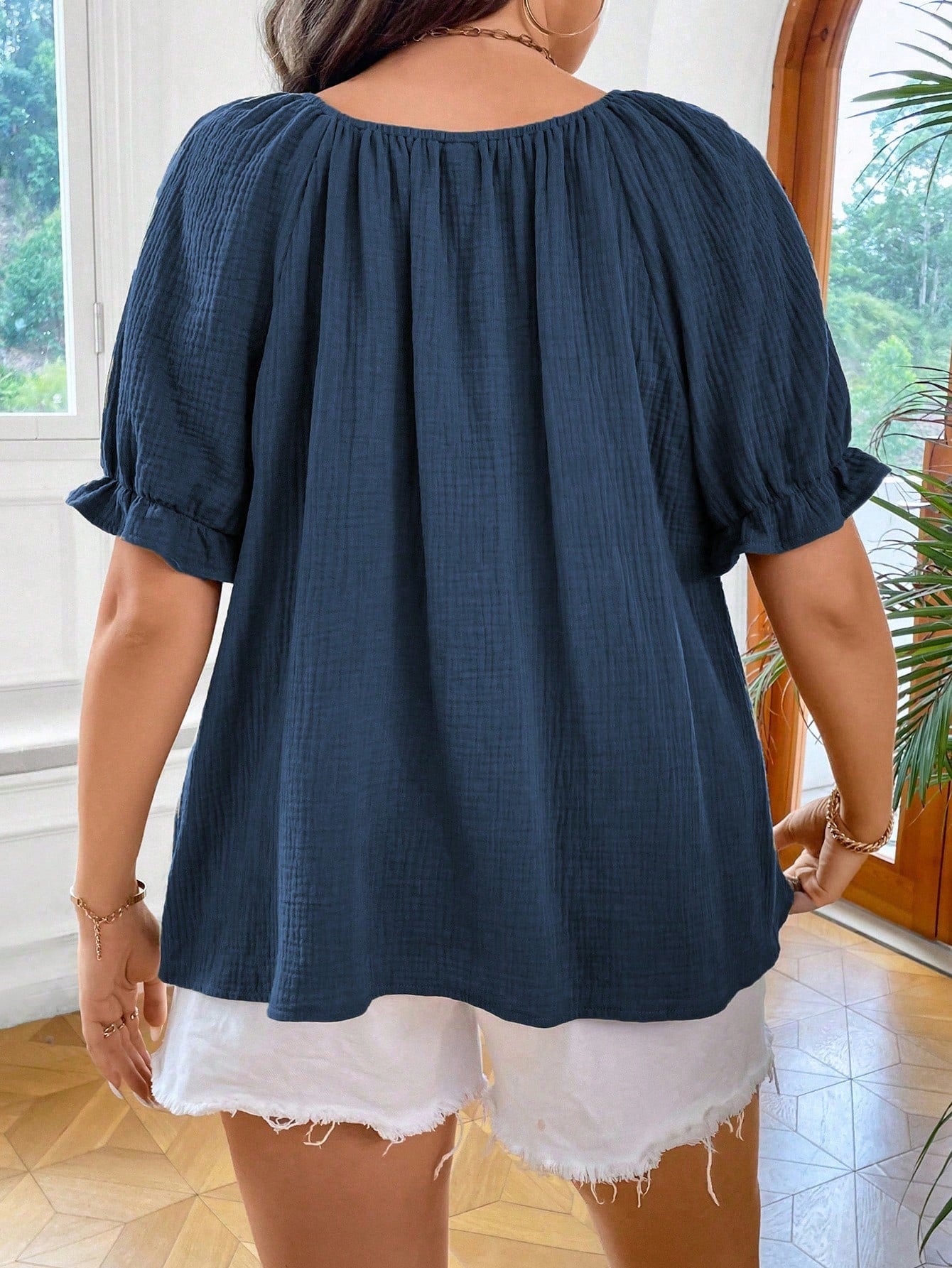 Blusa Feminina Manga Curta Talita. Plus Size