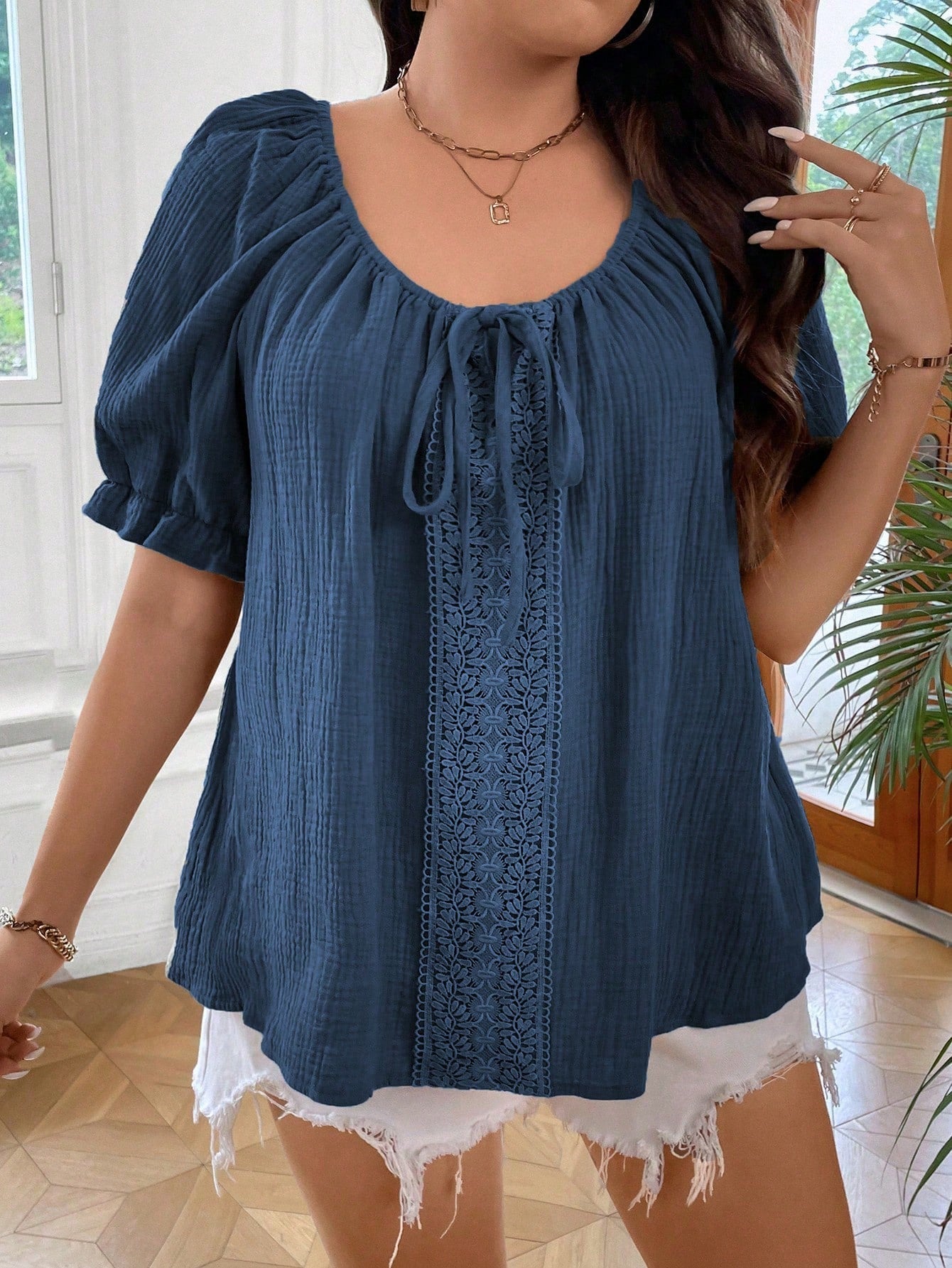 Blusa Feminina Manga Curta Talita. Plus Size