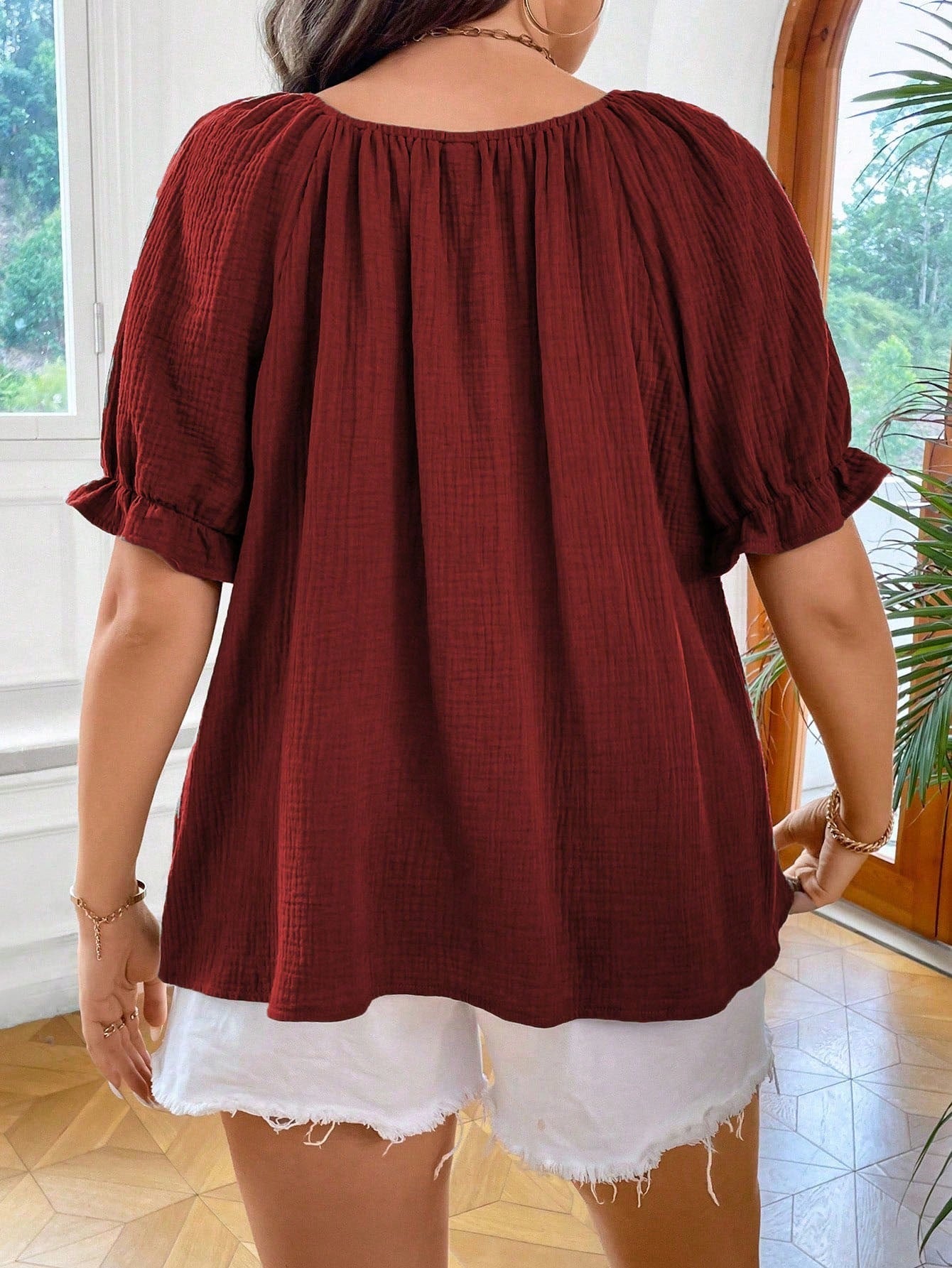 Blusa Feminina Manga Curta Talita. Plus Size