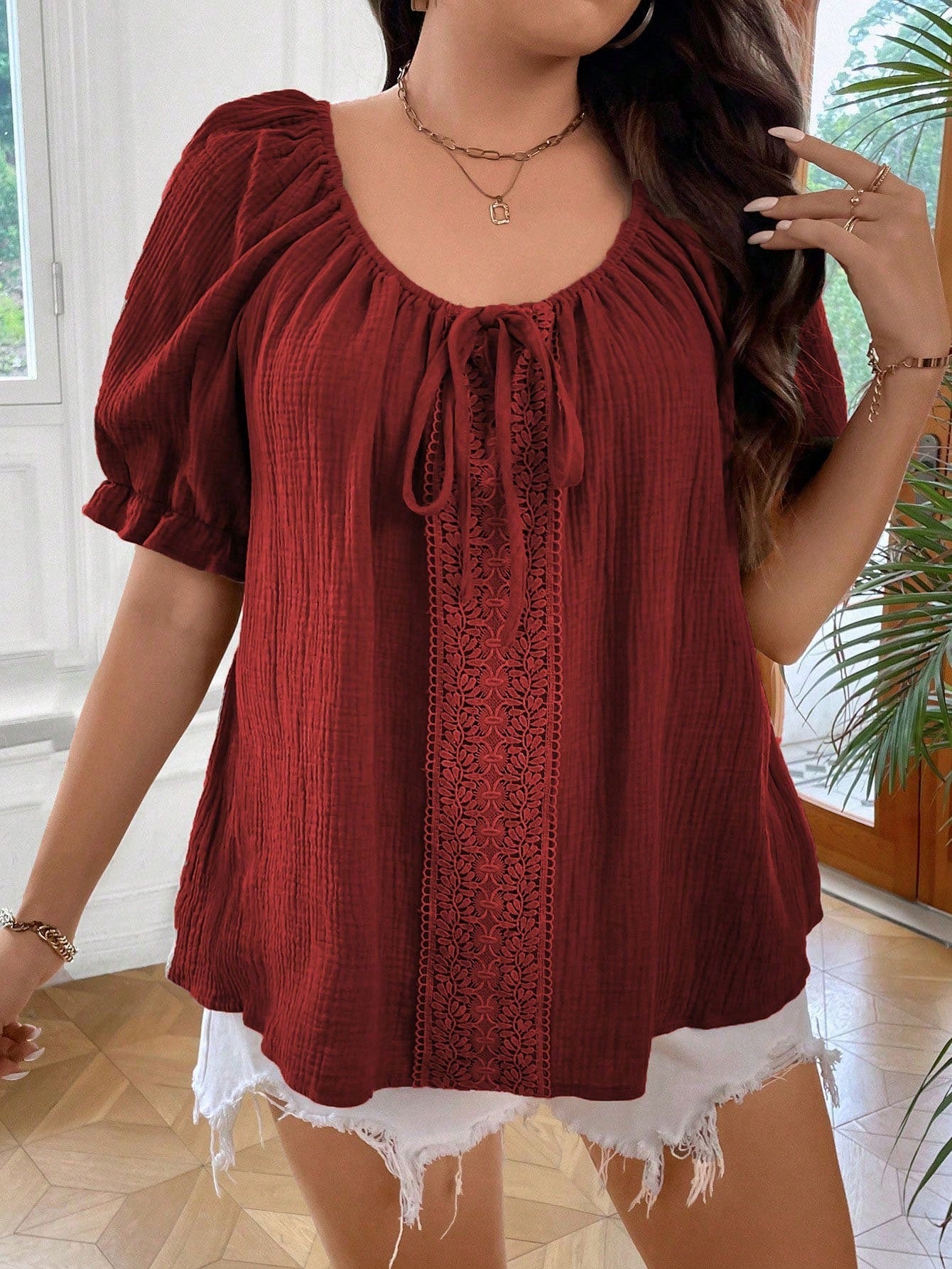 Blusa Feminina Manga Curta Talita. Plus Size