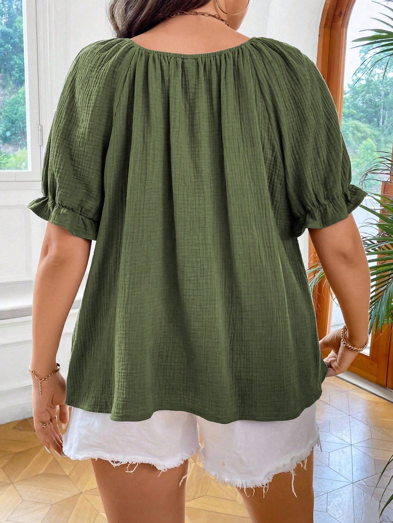 Blusa Feminina Manga Curta Talita. Plus Size