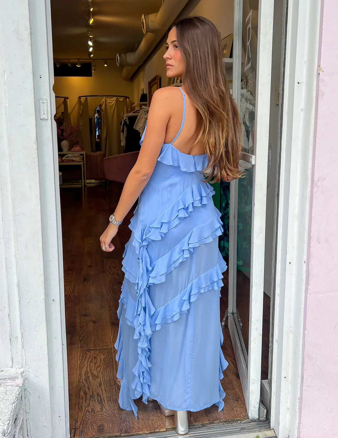 Vestido longo fluído - Modelo Miranda