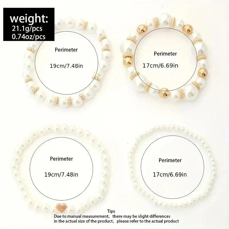 Conjunto de Pulseiras de Pérolas