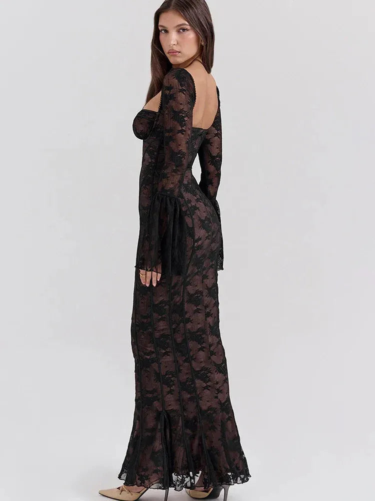 Vestido Longo Com Mangas Longas - Modelo Sueli