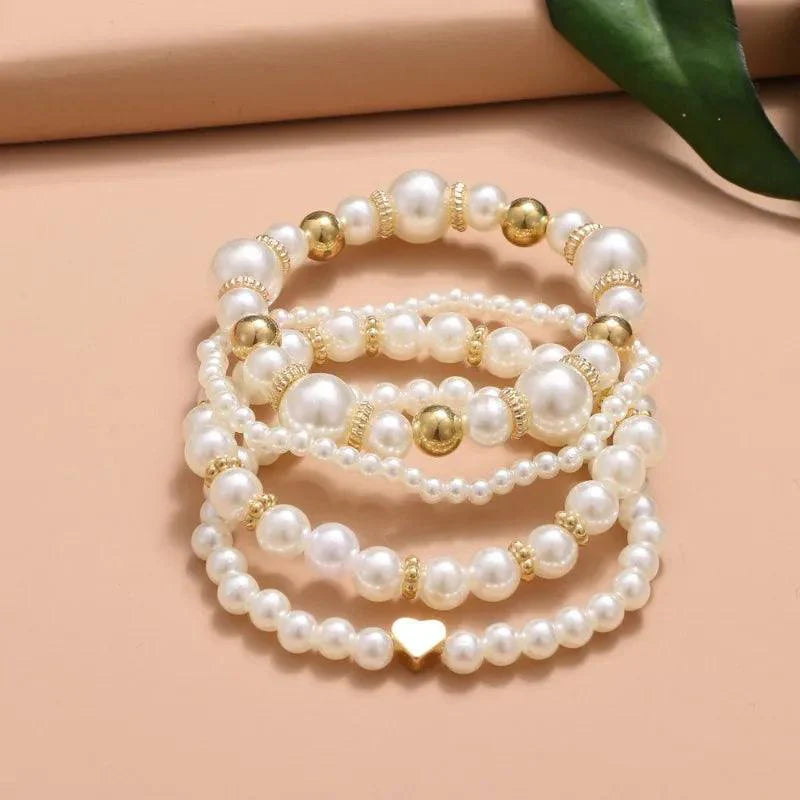Conjunto de Pulseiras de Pérolas
