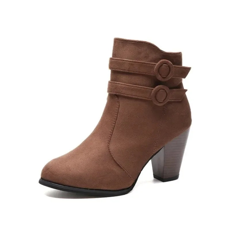 Bota Feminina Salto Alto de Zíper Goddess