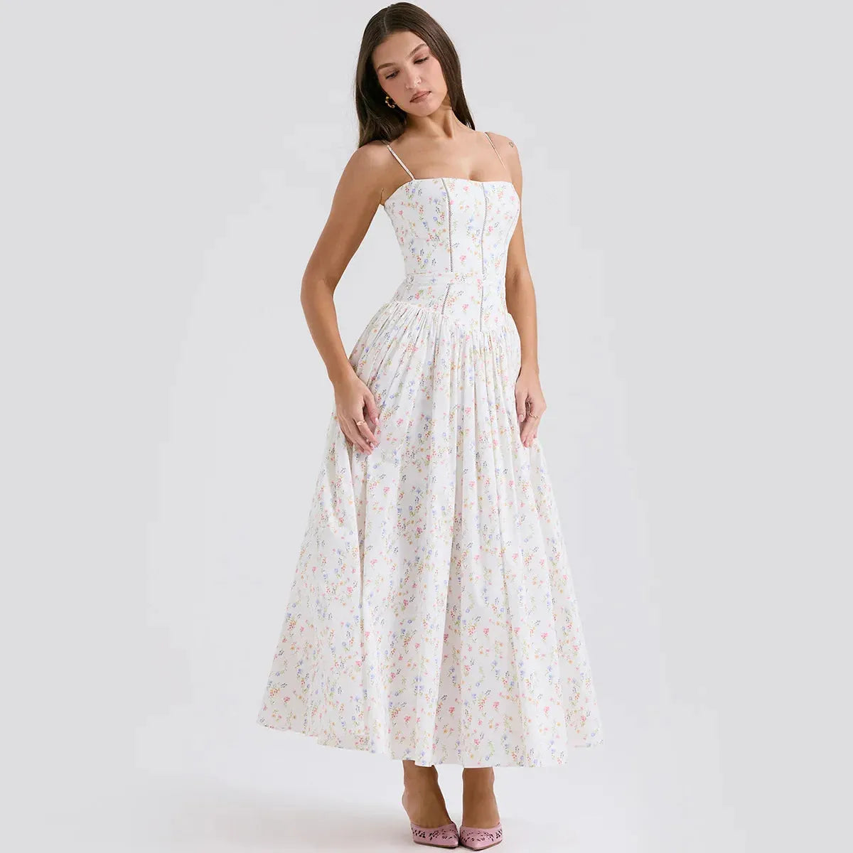 Vestido Midi Floral - Modelo Izzie