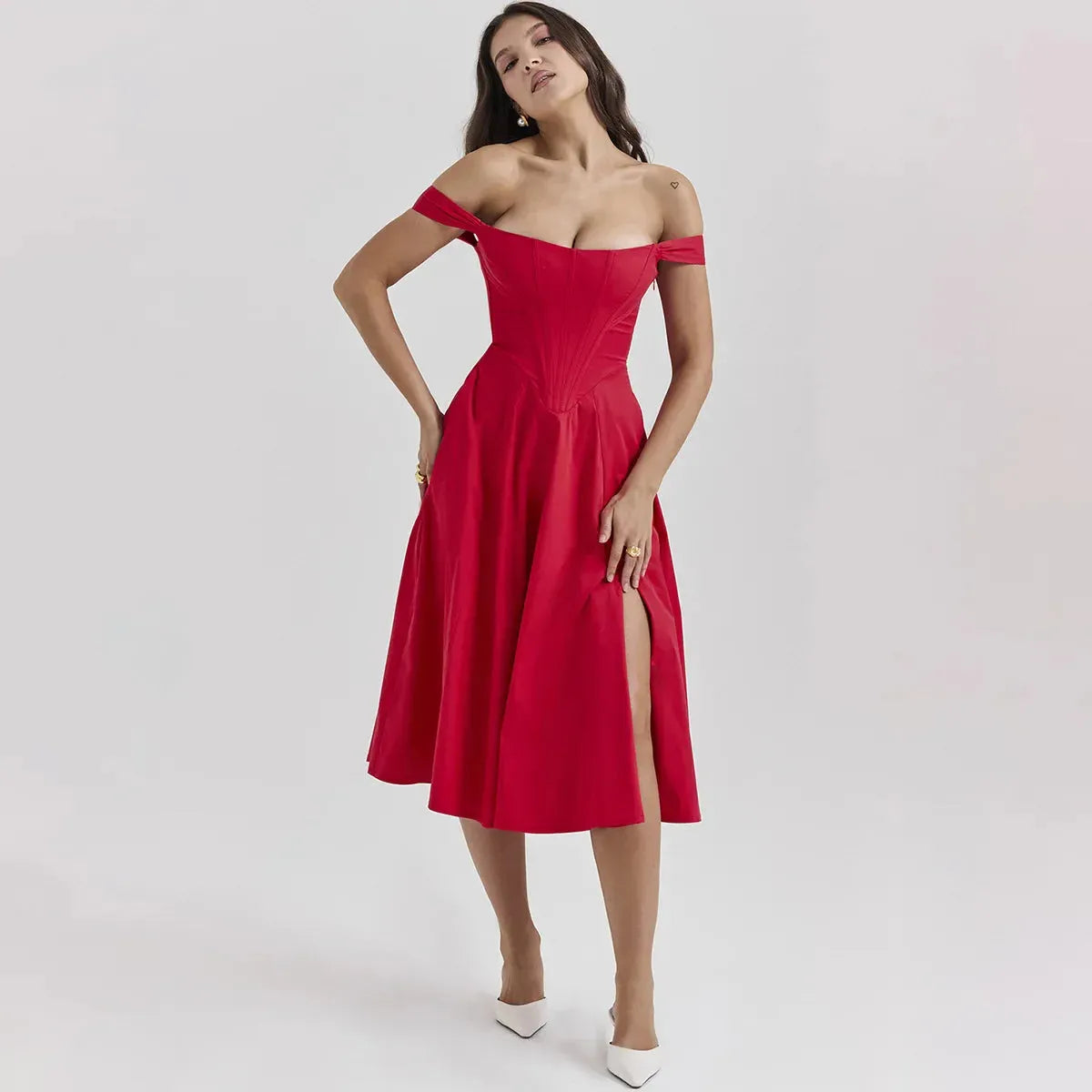 Vestido Midi Estilo corset - Modelo Aryana