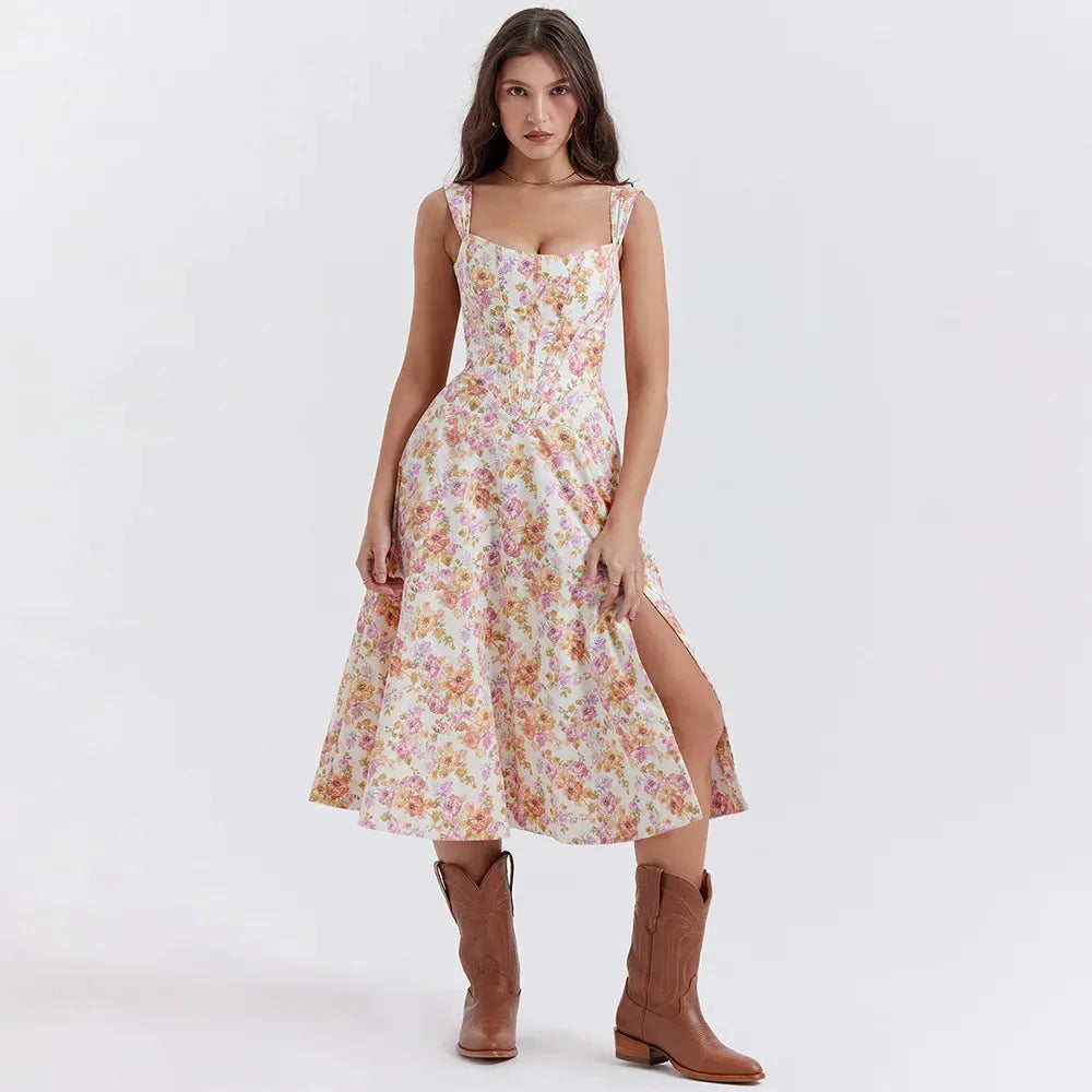 Vestido Midi Estilo corset - Modelo Aryana