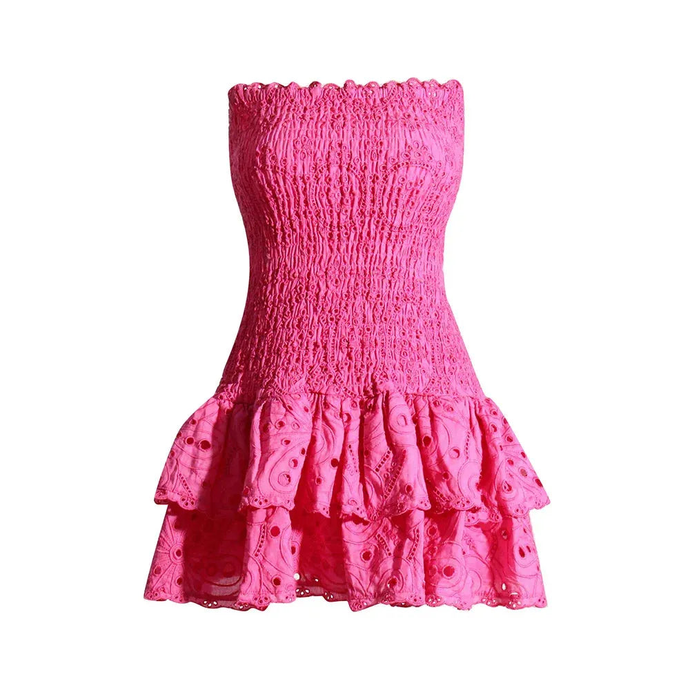 Vestido Mini Em Babados - Modelo Grego