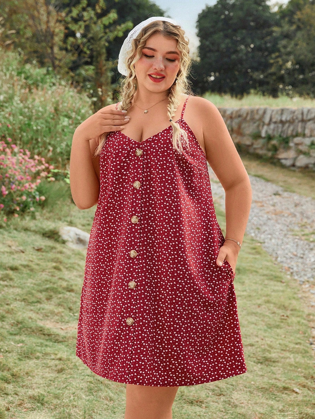 Vestido Feminino com Botões Frontais e Modelagem Soltinha - Poliane . Plus Size