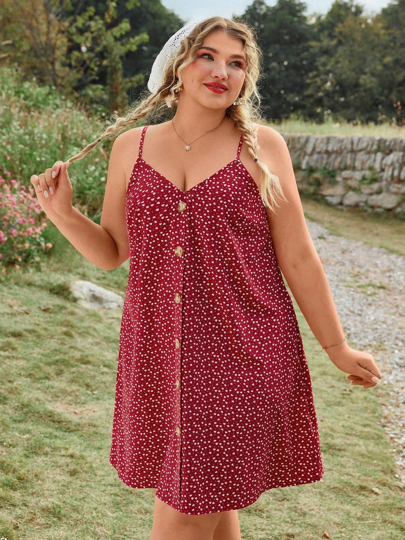 Vestido Feminino com Botões Frontais e Modelagem Soltinha - Poliane . Plus Size