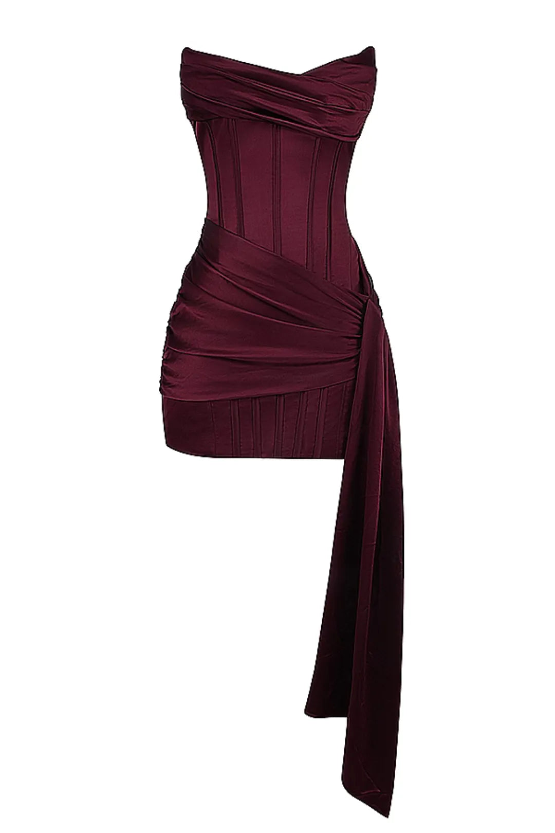 Vestido Curto Modelador Cetim Cereja Modelo Loubella