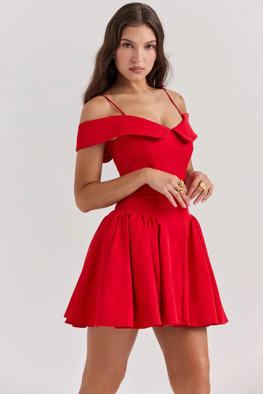 Vestido Curto Modelador Off Shoulder