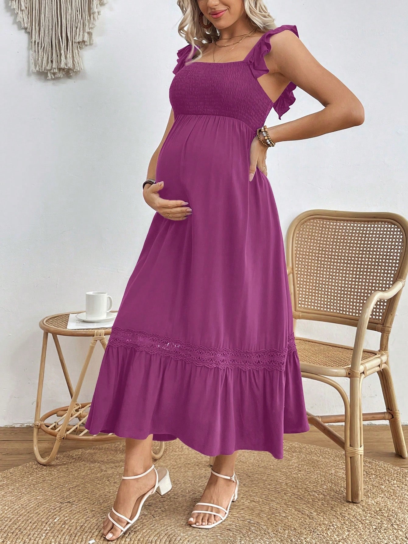 Vestido Feminino Maternal com manga voadora Mimi