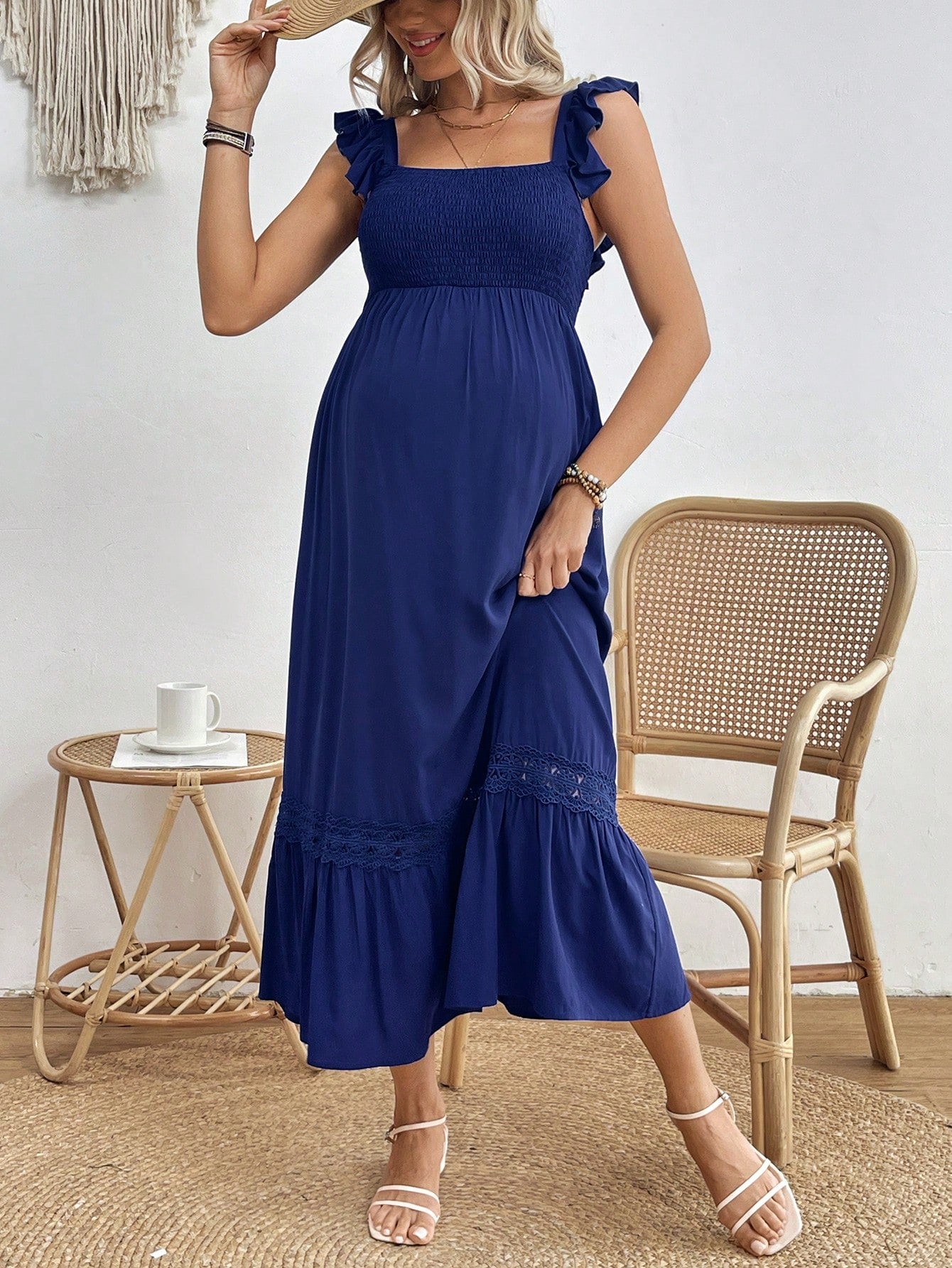 Vestido Feminino Maternal com manga voadora Mimi