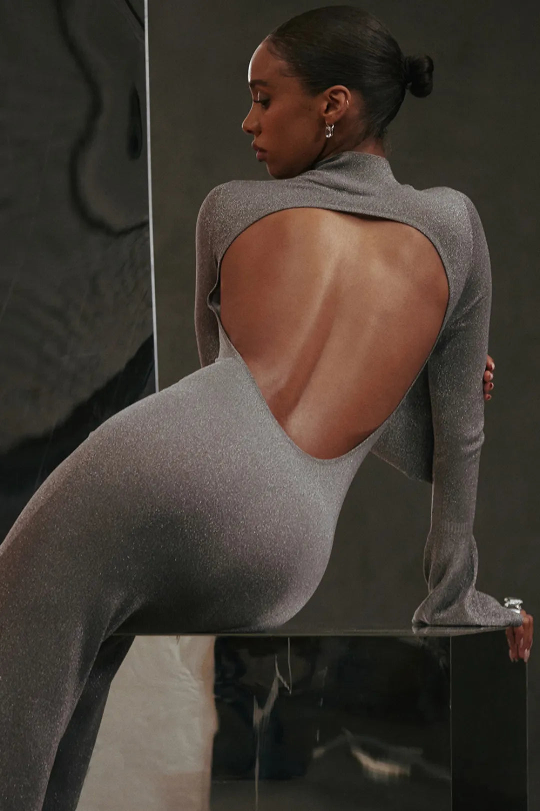 Vestido Longo Para Festas Cinza Cativante Modelo Sancha