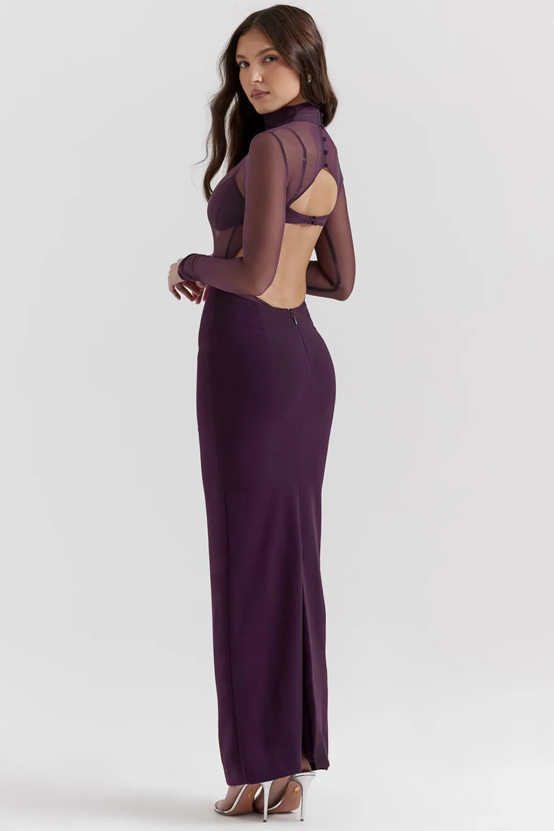 Vestido Longo Para Festas Roxo Modelo Safiya