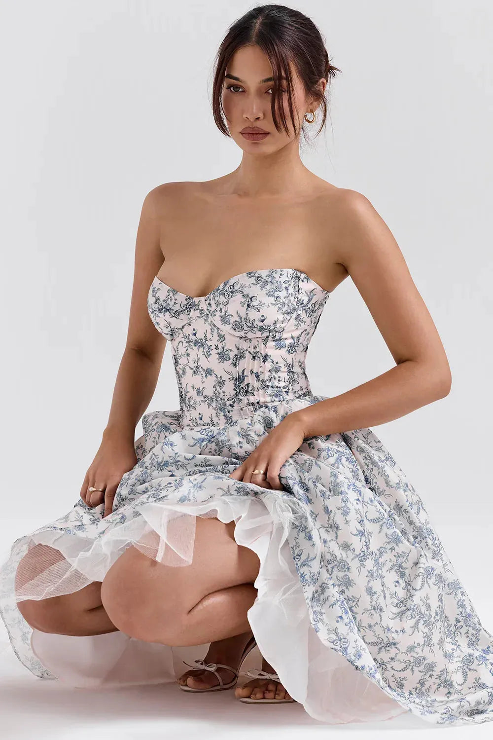 Vestido Midi Floral Modelo Estefhanie