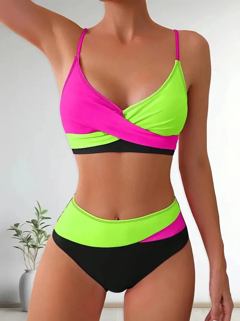 Biquíni Feminino Cruzado Duas Cores Mavie