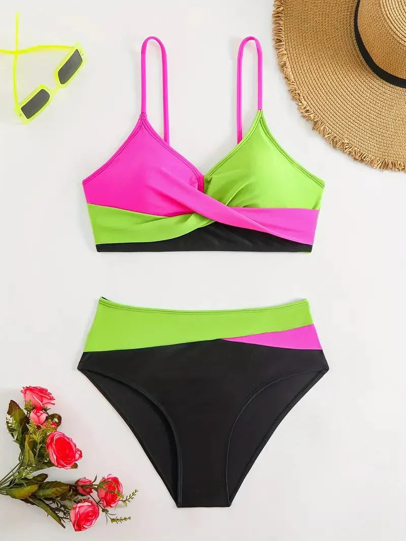 Biquíni Feminino Cruzado Duas Cores Mavie