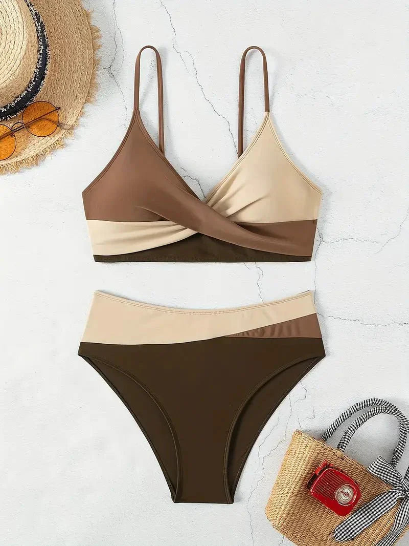 Biquíni Feminino Cruzado Duas Cores Mavie