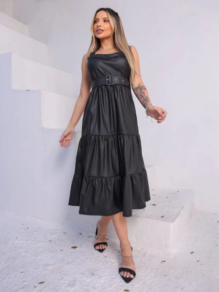 Vestido de Couro Sahide