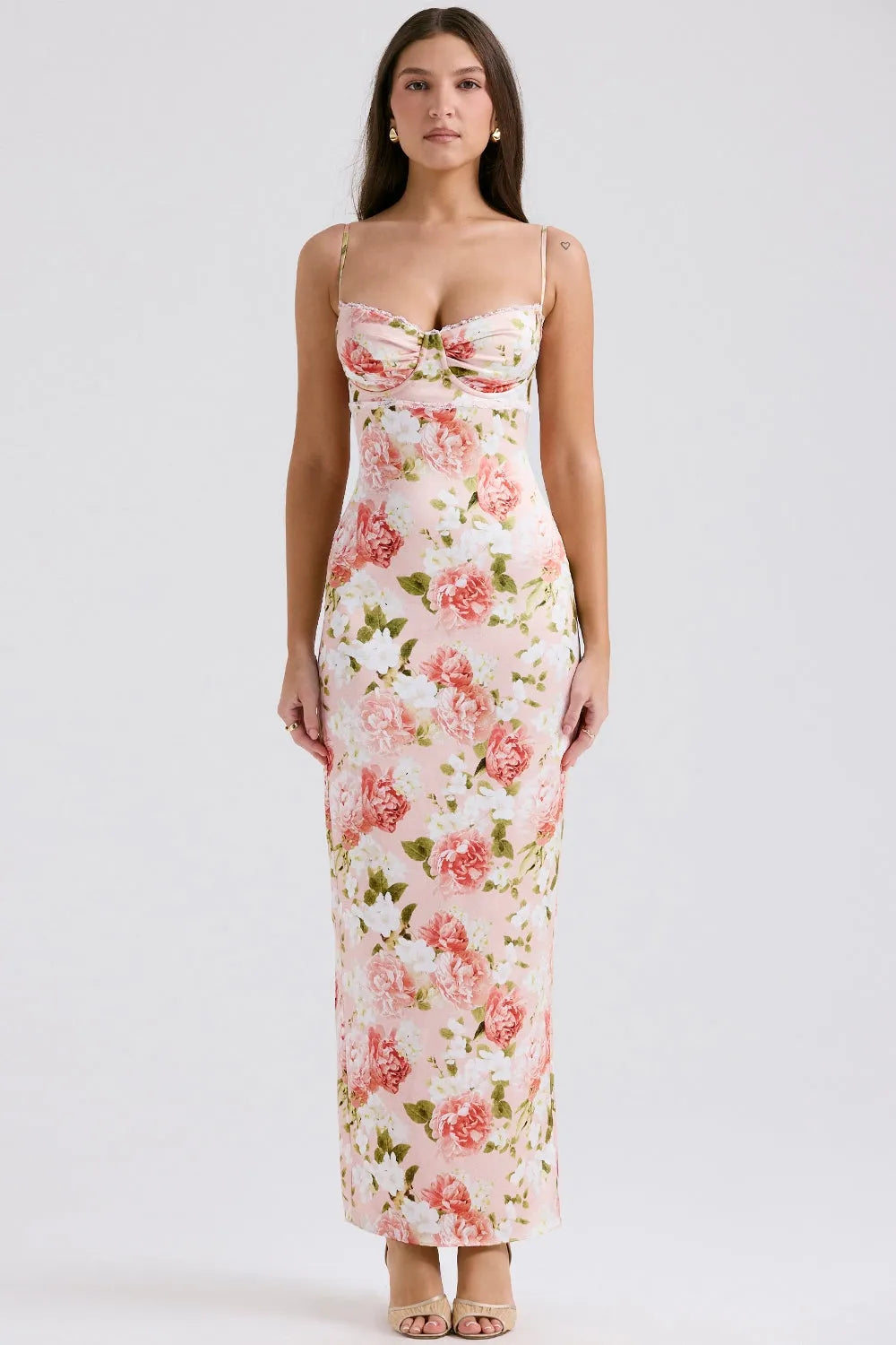 Vestido Maxi Floral - Modelo Dhiana