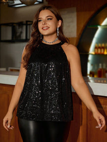 Blusa feminina de festa com lantejoulas Carolay. Plus Size