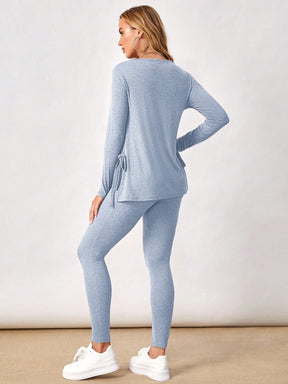 Conjunto Feminino Maternidade Casual Blusa e Calça Camila