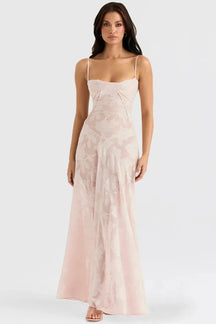 Vestido Longo Semitransparente Floral Branco - Mavie