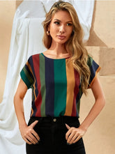 Blusa Feminina Listrada Colorida Sabrina