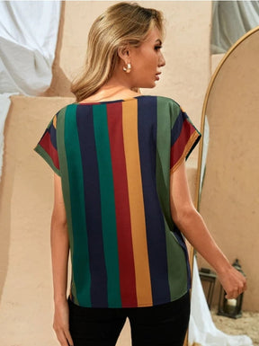 Blusa Feminina Listrada Colorida Sabrina